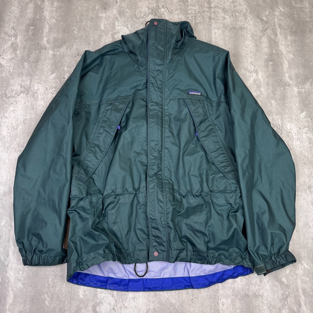 VINTAGE Patagonia Jacket Mens Medium Green Super Pluma Windbreaker Coat Ski